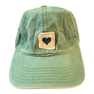 Heart in Arizona Hat. Adjustable strap. Green‎ With Blue Heart.